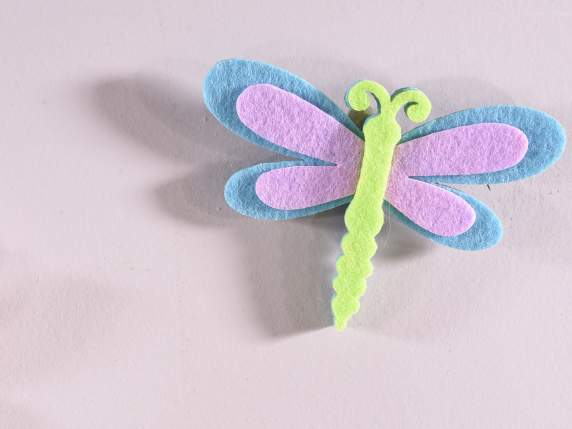 Pack de 8 papillons en tissu décorés dadhésif double face
