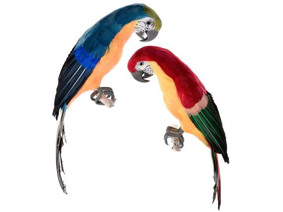 Pappagallo variopinto con piume artificiali