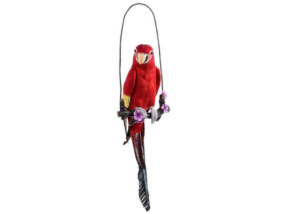 Pappagallo variopinto grande sul tronchetto