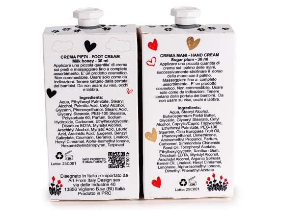 Set regalo crema de manos perfumada y crema para pies