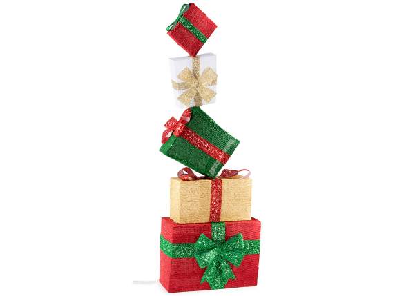 Torre de regalo con núcleo de metal y luces LED