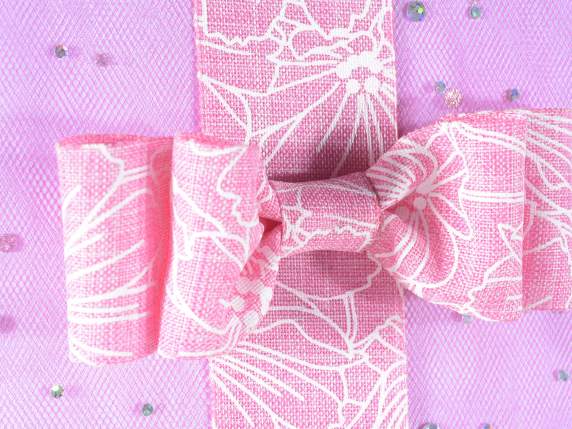 Ruban en tissu coloré de 38 mm avec imprimé floral