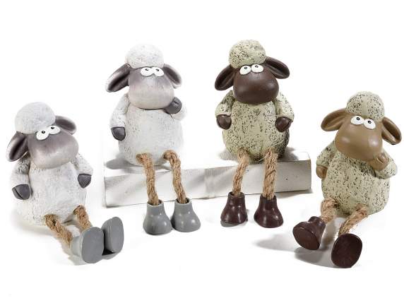 Pecora gambelunghe in ceramica colorata