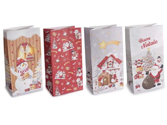Bolsa de papel sin asas con clip, etiqueta y pegatina