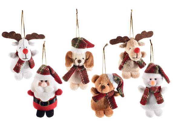 Personaggio natalizio in peluche da appendere