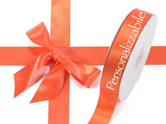 Satin ribbon mm 25 orange flame personalized