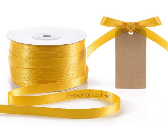 Satin double ribbon m 10 yellow sunflower personalized