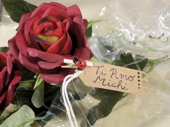 Présentoir 144 pinces à linge décoratives en bois avec cocci