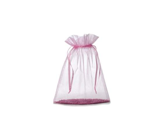 Baby pink organza bag 23x30 cm with tie
