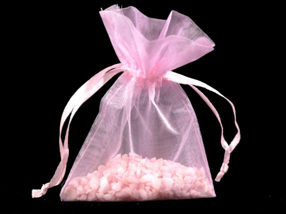 Baby pink organza bag 8x11 cm with tie