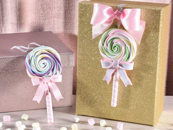 Lazo de pasta de resina con forma de piruleta para colgar