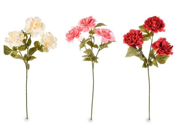 Branche de pivoines artificielles en tissu