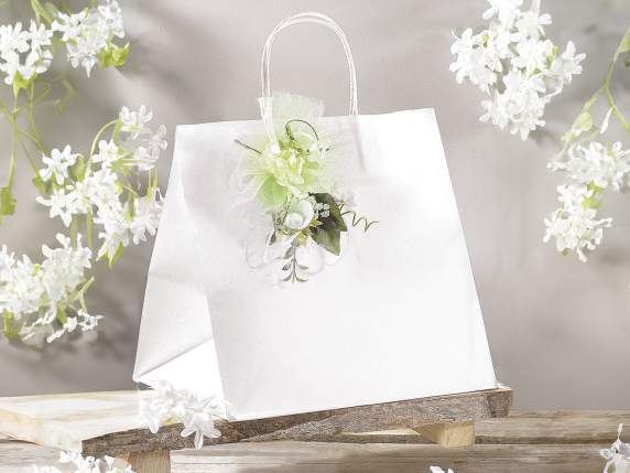 Pungă-plic mare, cu bază lată, din hârtie albă