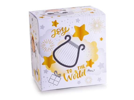 Tasse en porcelaine 40ml avec anse étoile dorée anges