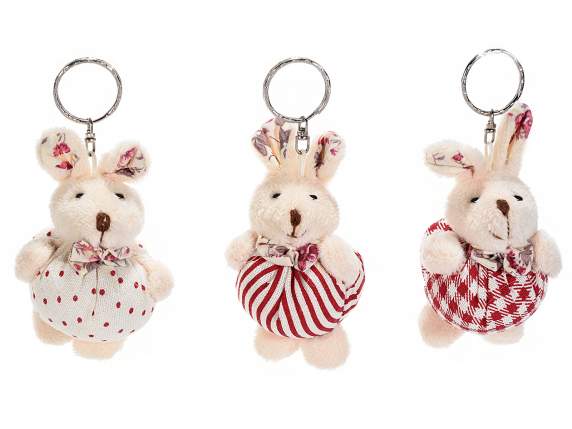 Portachiavi coniglietto paffuto in peluche