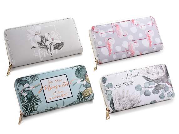 Portafoglio donna in ecopelle c/cerniera e portamonete