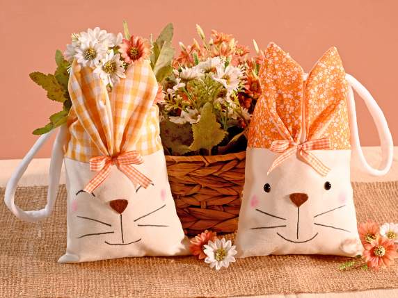Sachet à bonbons en tissu en forme de lapin avec poignée