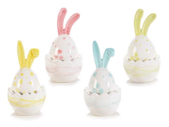 Bocal à œufs en céramique avec oreilles de lapin
