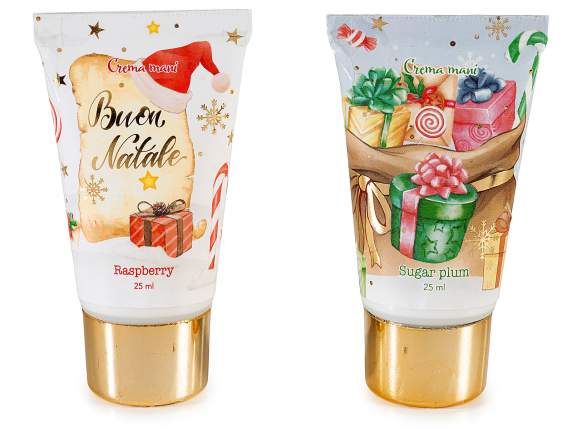 Crème pour les mains de 25 ml dans un emballage décoré de pe