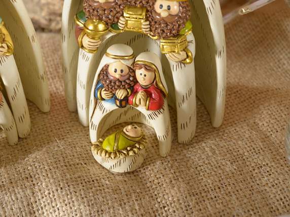 Set 4 personaggi Presepe componibile in resina
