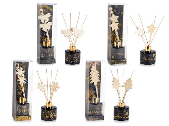 Profumatore ambiente 100ml con stick natalizi in legno