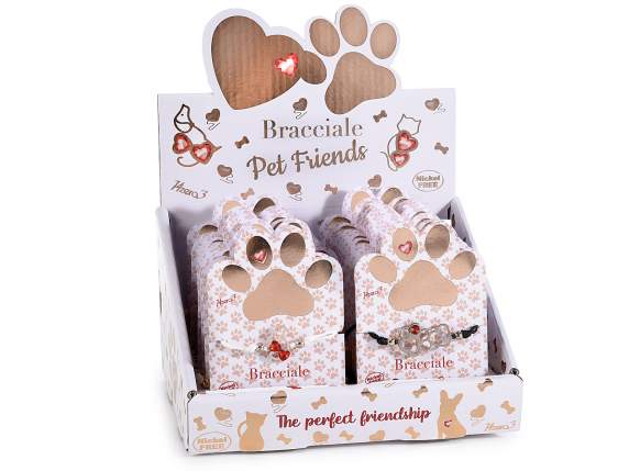 Pulsera de cuerda de colores Pet Friends en cartón y displ