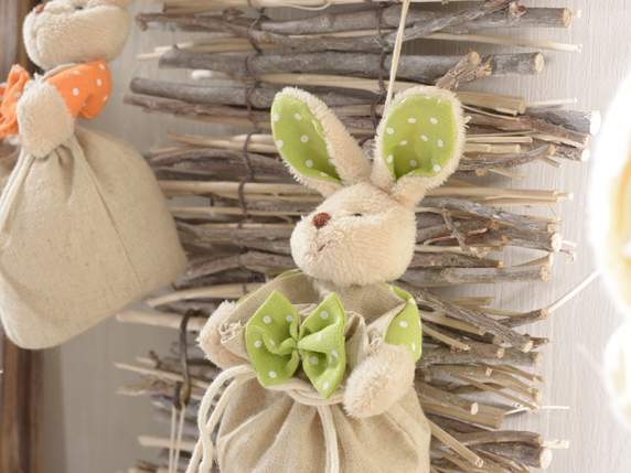 Rabbit polka dot sweet bag in rigid fabric