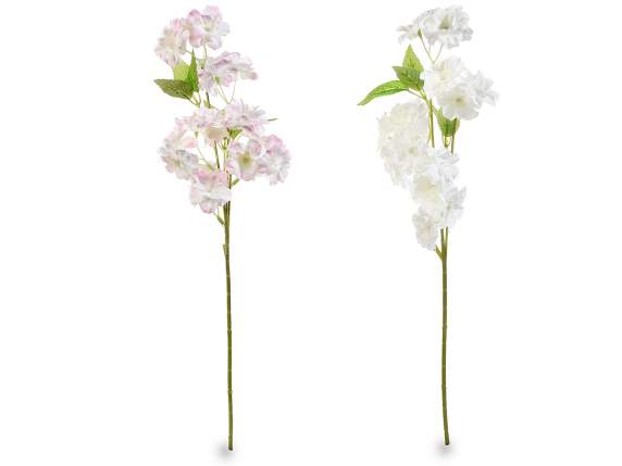 Ramo di fiori di ciliegio artificiale in stoffa