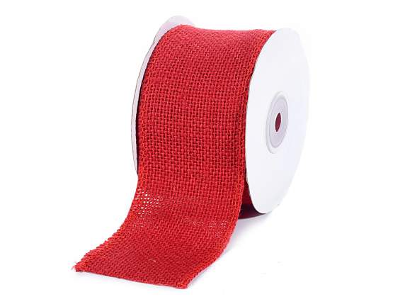 Red colored edged jute ribbon
