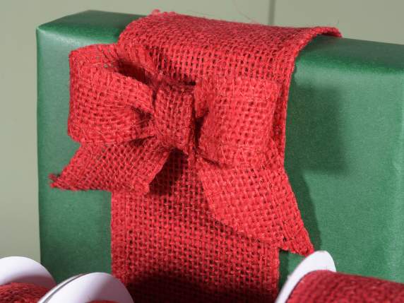 Red colored edged jute ribbon