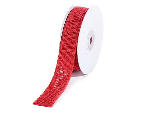 Red colored edged jute ribbon