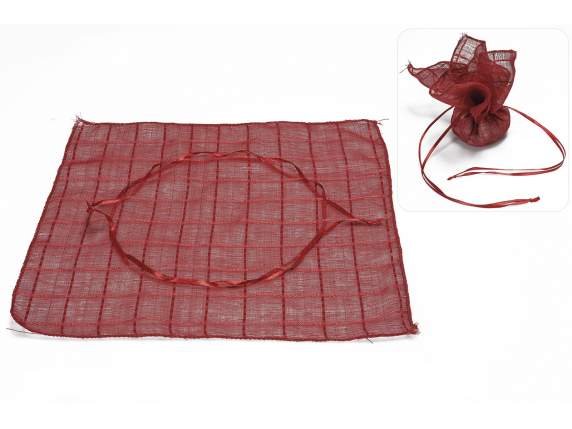 Red tulle sachet with string