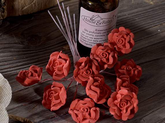 Red plaster rosette with shapeable stem