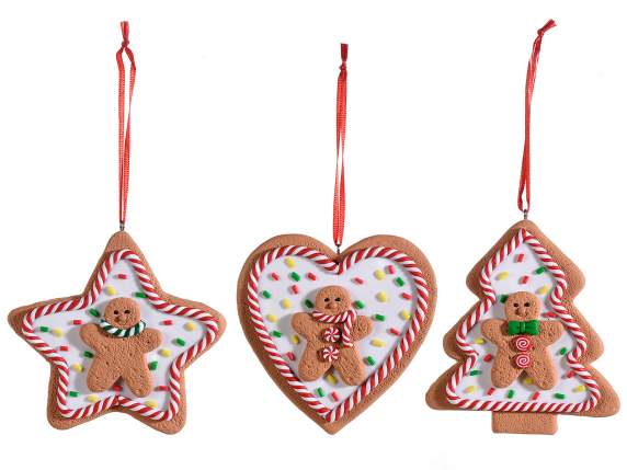 Gingerbread opaque resin paste decoration to hang