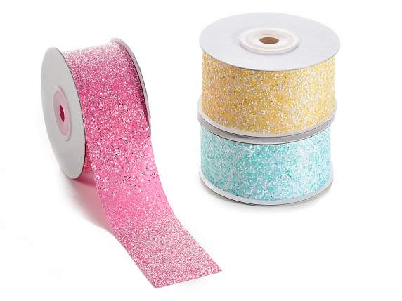 Ribbon fabric with glitter