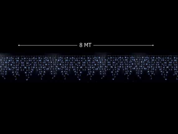 Feu de pluie connectable 80 fils, 608 LED blanc froid