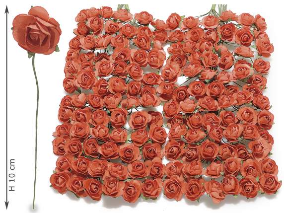 Rose artificielle en papier rouge pour les faveurs de mariag