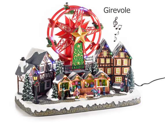 Roue en résine avec lumières, musique et mouvement