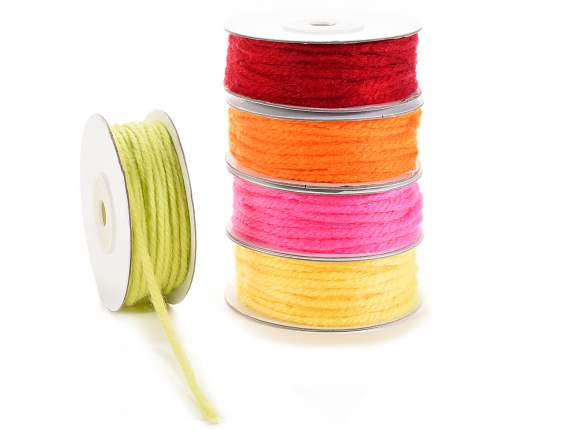 Ruban de laine coloré effet corde
