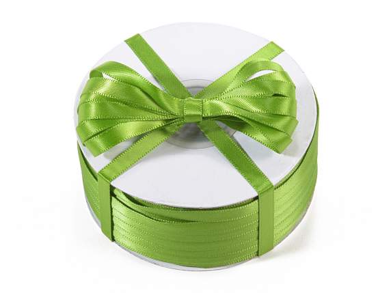 Ruban satin double 6 mm vert jardin
