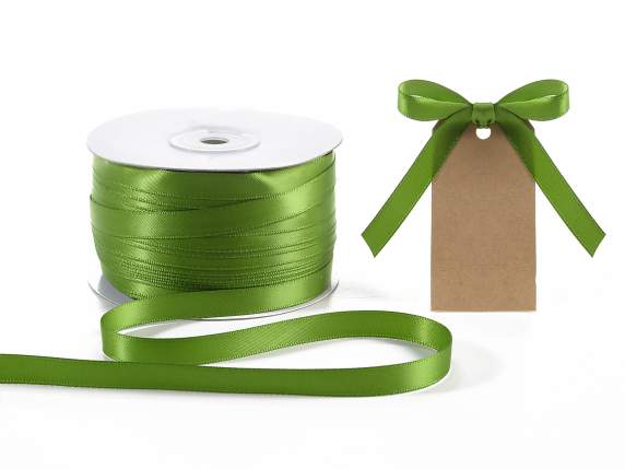Ruban satin double vert jardin 10 mm
