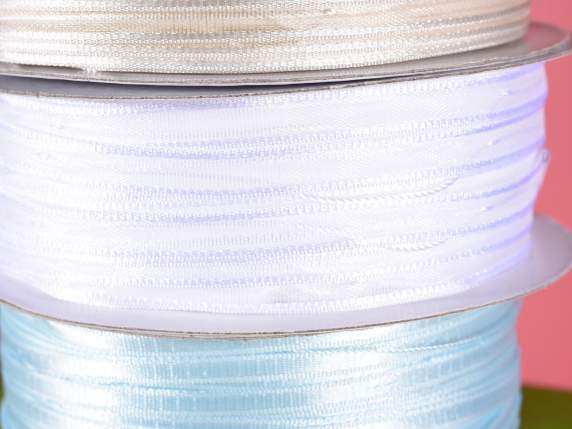 Ruban de voile de 6 mm avec lien blanc neige