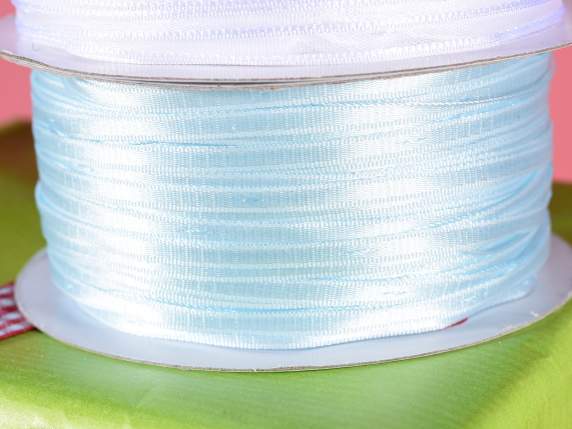 Ruban de voile de 6 mm avec lien bleu bébé