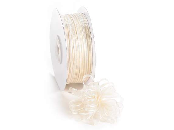 Ruban voile 6mm avec lien écru