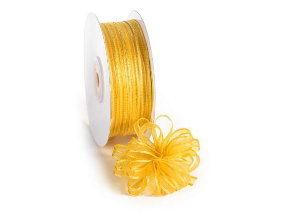 Ruban de voile 6 mm avec lien jaune tournesol