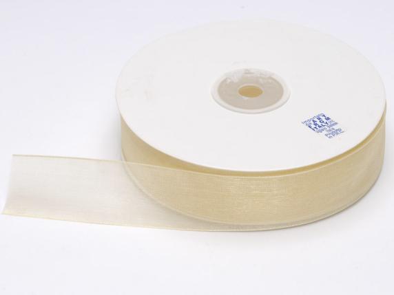 Ruban organza 25 mm écru