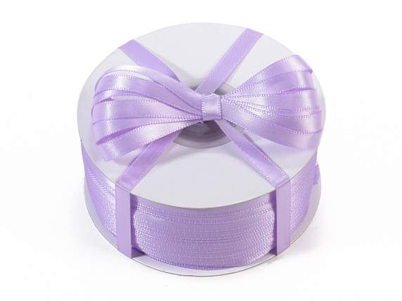 Ruban satin double 6 mm glycine lilas