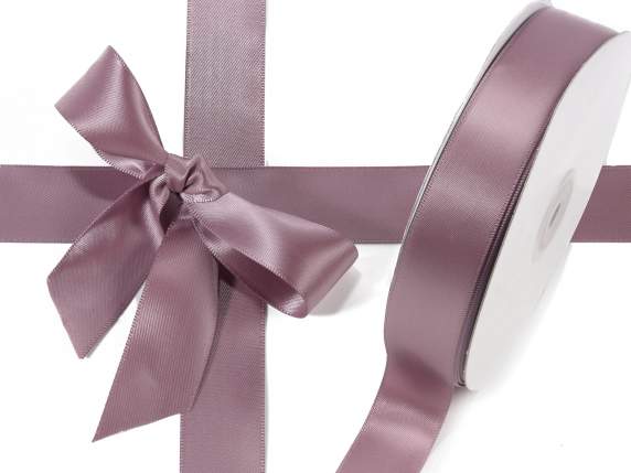 Ruban satin double gris tourterelle 25 mm
