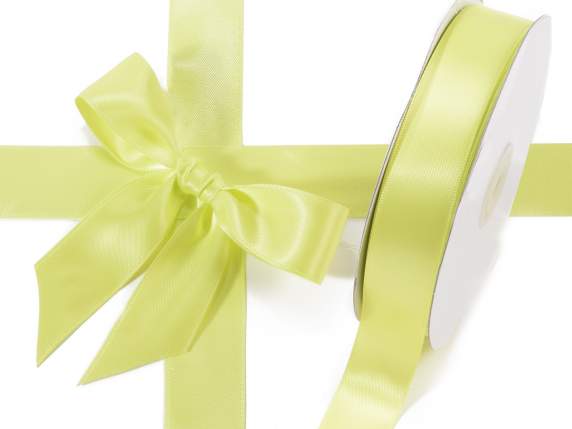 Ruban satin double 25 mm jaune acide