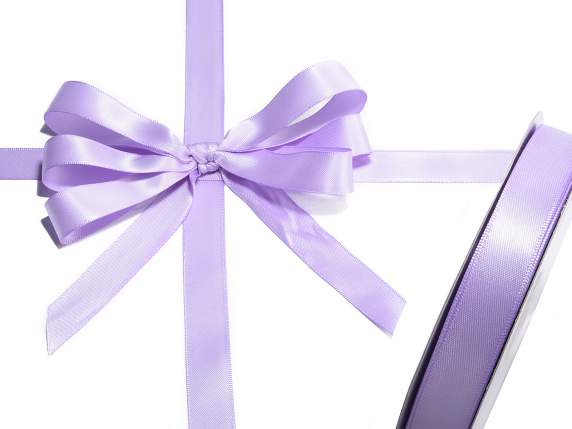 Ruban satin double glycine lilas 15 mm